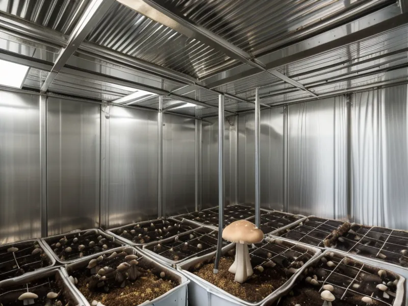 Jeringas y puerto de inyección en un frasco de cultivo líquido de micelio casero para setas gourmet