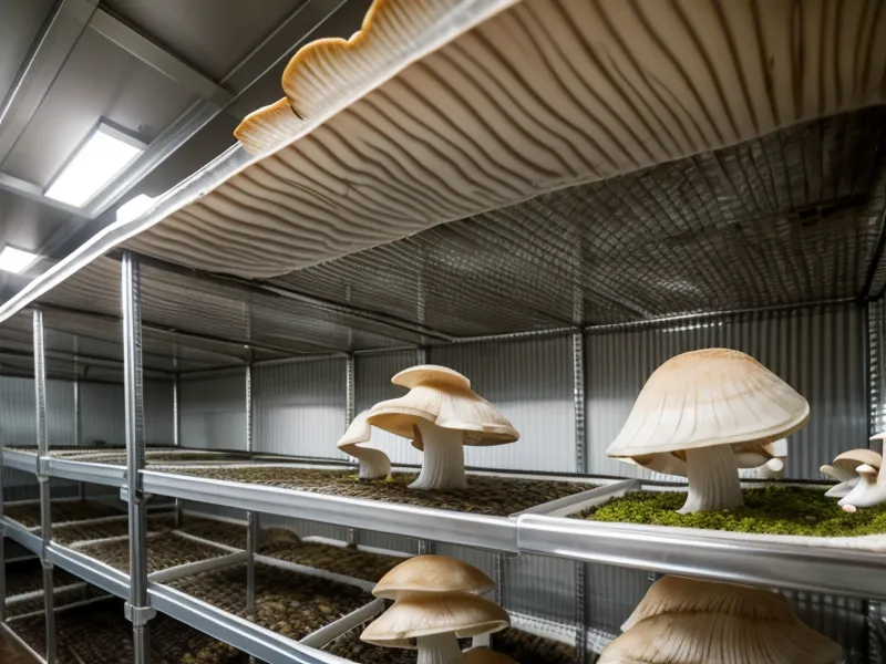 Cosecha de orellanas frescas lista para vender en el mercado agroecológico de barrio
