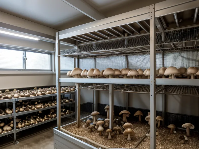 Mesa de trabajo de micología con microscopio y portaobjetos listos para revisar contaminación en micelio gourmet