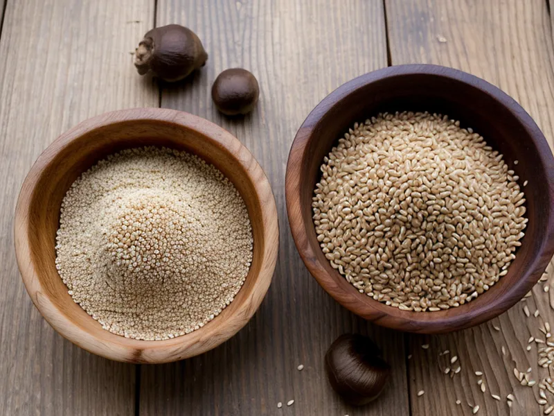 Comparación entre grano de sorgo sucio para forraje y trigo limpio de grado humano.